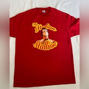 Vintage Y2K Sylvester Stallone Italian Stallion Rocky Tshirt Mens XL Red